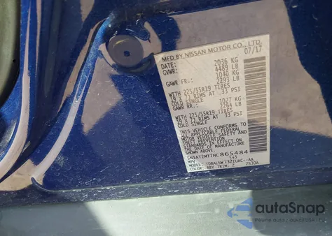 2017 Nissan Rogue Sl z USA, uszkodzony, nr VIN 5N1AT2MT7HC865484